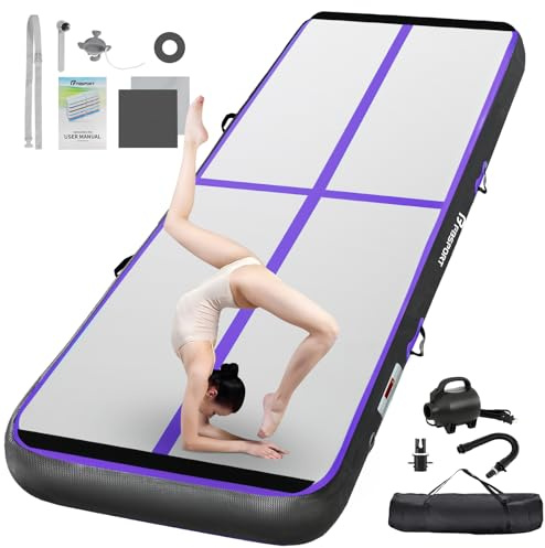 FBSPORT Colchoneta de gimnasia de 10CM de altura, Air Tumbling Track Gimnasia inflable de 3M de longitud, Colchonetas de entrenamiento Air Tumbling Mat Yoga Mat con Bomba, para de Ejercici