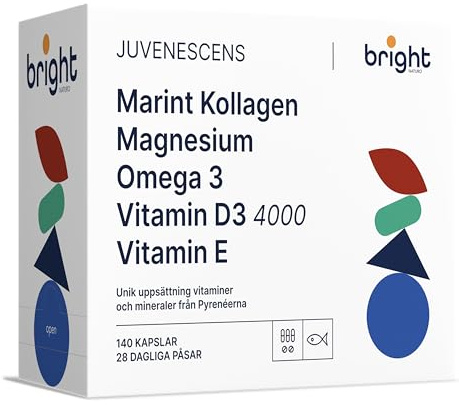Marint kollagen med hyaluronsyra, magnesium, Omega 3 TG, vitamin E, vitamin D3 4000 - SmartAbsorb™ | för huden, benen och immuniteten | 28 dagliga påsar