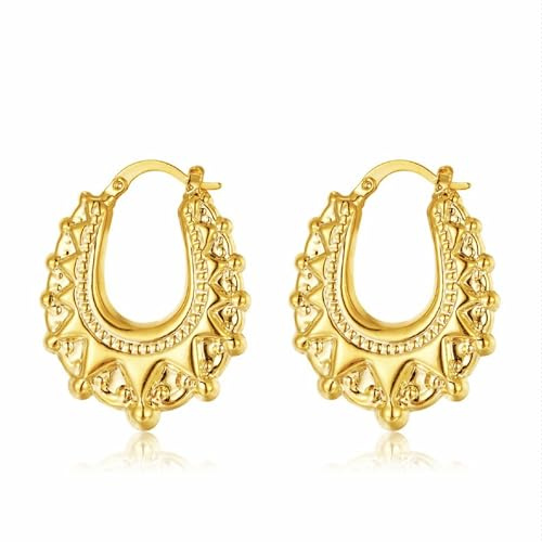 Bling King London Gold Gypsy Creole Hoop Earrings, 25mm-48mm Long
