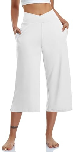 Uwdiohq de Yoga avec Poches pour Femmes, Leggings Taille Haute Extensibles et Confortables, Pantalons à Jambes Larges Short Boxe Noir Legging Sport Femme, Legging Anti Cellulite Femme Polaire