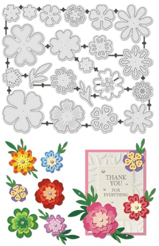UNICRAFTALE 22 stycken kolstål blomskärare för korttillverkning gör-det-själv scrapbooking
