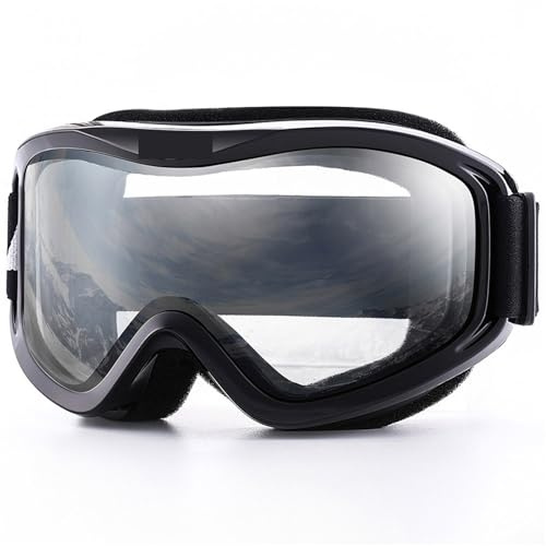 TXLEAPEY Skidglasögon för herr dam, vintersnösport med anti-dimma dubbla linser mask glasögon snowboard snowboard, C5 Clear, Taille unique