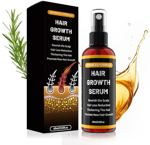 Rouclo Siero capelli con biotina e olio di ricino a spruzzo, con olio di rosmarino. Fiale anticaduta uomo e donna,barba, integratori per crescita capelli e lozione anticaduta-60ml