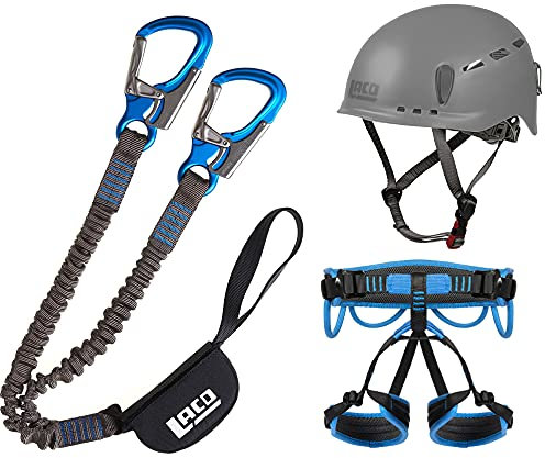 LACD Klettersteigset Pro + Klettergurt Start 2.0 Größe M + Helm Protector 2.0 phantome