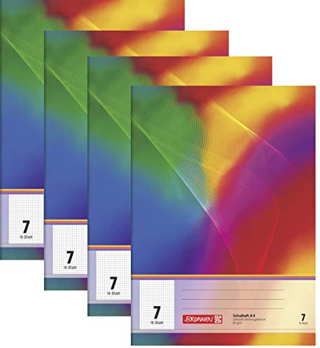 Schulheft/RechenheftBRUNNEN 16 Blatt - Din A4 / Lineatur 7 (kariert) (4, A4)