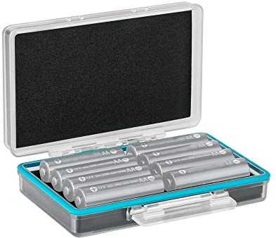 JJC Custodia per batterie da trasporto per 8 batterie AA o batterie ricaricabili 14500, supporto per batteria