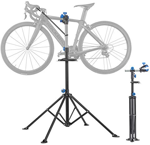 ROCKBROS Bike Repair Stand Bicycle Maintenance Rack Bike Stand for Maintenance Height Adjustable Foldable Bike Repair Mechanic Stand with Tool Tray for Mountain Road Bikes