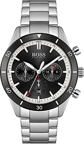 BOSS Montre Analogique Multifunction à Quartz pour Homme avec Bracelet en Acier Inoxydable argenté - 1513862