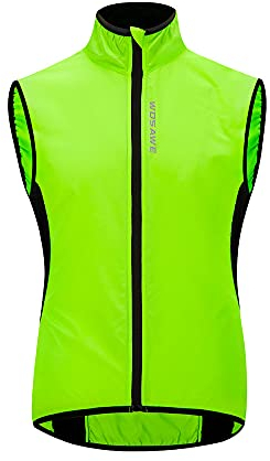 WOSAWE Fahrradweste Herren Damen Reflektierend Atmungsaktiv Laufweste ärmellos Windweste Jacke (Neues Grün L)