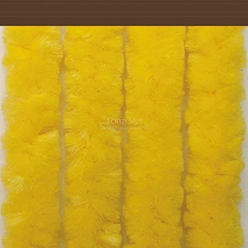 Tenda antimosche Moschiera Ciniglia Extra vellutata ø42 mm, Vari colori/misure, Porte esterne/interne, Divisori, Negozio, Camper ottima Schermatura 100% MADE in ITALY (120 x 200H cm, Giallo)