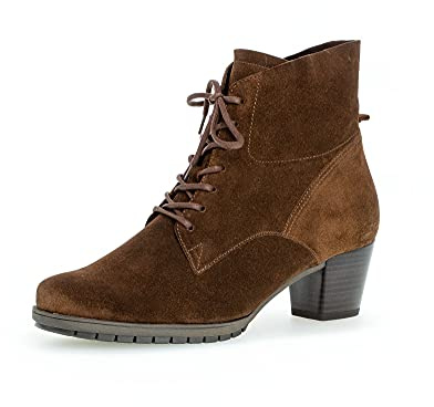 Gabor Damen Schnürstiefeletten, Frauen Stiefeletten,Komfortable Mehrweite (H),Kurzstiefel,uebergangsschuhe,Whisky (Micro),38.5 EU / 5.5 UK