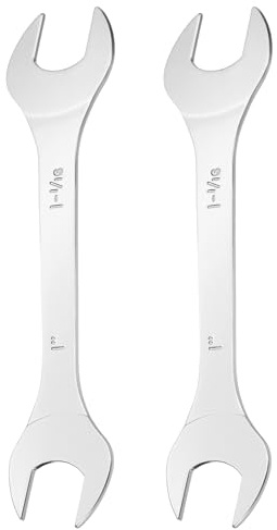 sourcing map 2pcs Thin Open End spanners SAE, 1x1 1/16 Inches, Slim Wrench Tool for Tight Spaces Repair