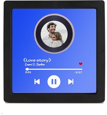 Custom Music Album Fridge Magnet Personalised Photo Refrigerator Magnet with Built-in Music Player Unique Home Decor Anniversary Christmas Valentine's Day Birthday Gifts for Couples Music Lovers