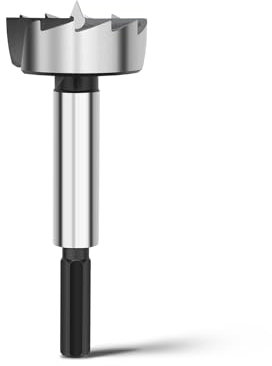 Broca Forstner de 40 mm para madera, diámetro de 40 mm, longitud de 90 mm con vástago hexagonal de 8 mm