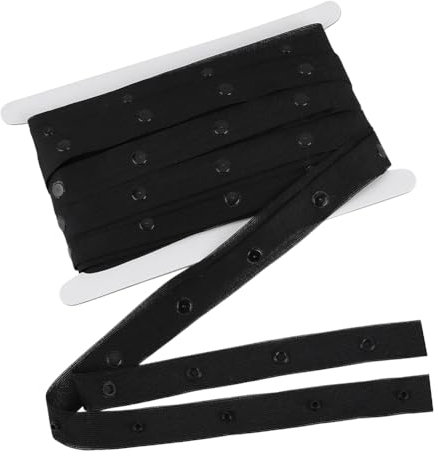 BENECREAT 10 Yards/9.14m Black Snap Button Tape, Plastic Sewing Snaps Fasteners, Sew on Snaps Strips Fastener for Sewing Crotch Fastening Duvet Dance Costume Drapery Lingerie