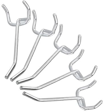 Lot de 50 crochets pour perforée - 50 pièces - Crochets universels en forme de L en métal - Convient pour les plaques perforées de 2,4,6 pouces - Assortiment d'organisateur - Ces crochets