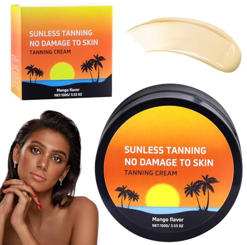 Vibbang Bräunungsbeschleuniger, Premium Bräunungscreme, Intensive Tanning Gel, Karotten Selbstbräuner Körper Gesicht Solarium Creme, Bräunungsöl für Sonnenbänke & Außensonne(100g)