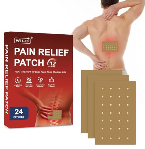WILD+ Heat Patches, 24PCS Herbal Warming Joint Patches for Back, Targeted Comforting Knee Patches for Back/Neck/Shoulder/Knee/Muscles
