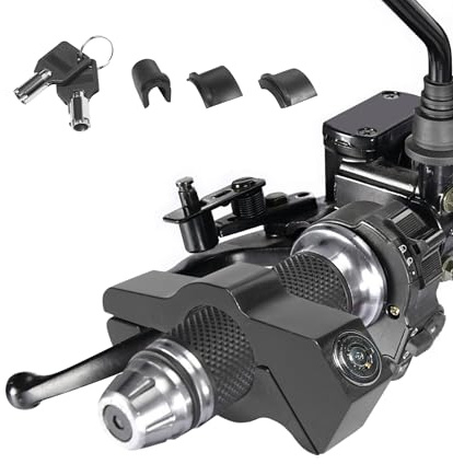Xibao Candado Moto,Antirrobo Moto,Candado para Manillar de Motocicleta,Antirrobo con 2 Llaves,Juego de Bloqueo de Acelerador de Motocicleta,Compatible con Motocicletas,Motos Deportivas (Negro)