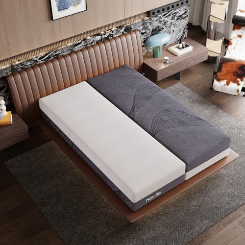Novilla DualComfort Materasso 90 x 200 cm, 9 zone Gel & Greentea Memory Foam Materasso in schiuma fredda, altezza 30 cm, materasso reversibile H4 & H5, certificato Öko-Tex, traspirante e lavabile