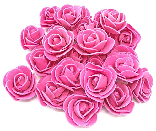 Pink 30mm Foam Rose Flowers Decorative Craft Flowers (10)