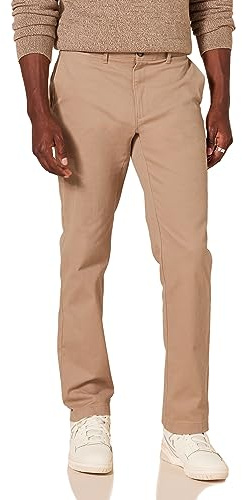 Amazon Essentials Men's Slim-Fit All-Day Stretch Casual Chino Pant, Dark Khaki Brown, 30W x 32L