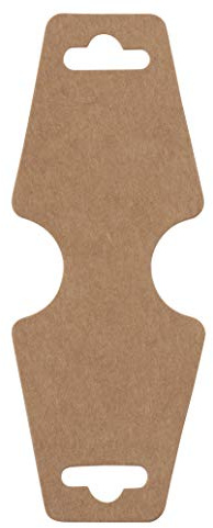 Halsbandskort - 200-pack tomt armbandskort, visningskort för halsband, displaykort för armband, halsband, hängkort för smycken, smycken, halsringning, fotlänk, modesmycken, kraftbrun, 10 x 4,75 cm