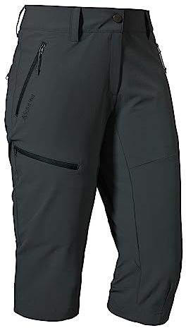 Schöffel Damen Pants Caracas2, leichte und kühlende Wanderhose aus elastischem Stoff, vielseitige Outdoor Hose mit optimaler Passform und praktischen Taschen, asphalt, 44