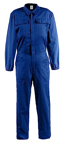 DINOZAVR Ultra Overall Herren Arbeitskleidung - Rallyekombi Overall mit Verstecktem Reißverschluss, Zwei Oberen Taschen, Zwei Fronttaschen, Elastische Bündchen, Elastischer Bund Königsblau L