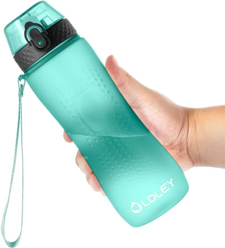 OLDLEY 750ml/25oz Water Bottles with Straw BPA Free Tritan Water Bottles for Sports Gym School Travel Leakproof Time Markings Drink Bottles Reusable Hydrate for Adult Women Men(Mint, 1 Lid)