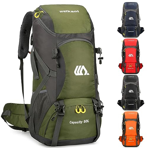 Favuit Wanderrucksack 30L, Herren Damen Trekkingrucksack Ultraleicht Faltbarer Reiserucksack Wandern Rucksack Klettern Tagesrucksack für Reisen Bergsteigen Camping Outdoor Reisen Sport(Grün)