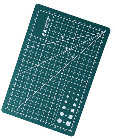 Skärmatta A5, PVC, självläkande skärmatta, pysselmatta för sömnad, kviltning, hantverk (grön)