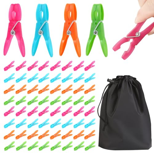 VINEST VINEST 72 Pezzi Mollette per Bucato Antiscivolo, Antivento Mollette da Bucato Plastica con Stabile Molla, Antiruggine Mollette Bucato con Sacchetto di Stoccaggio