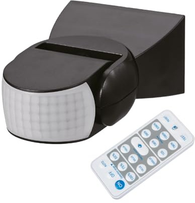 Detector de Movimiento Maclean PIR, Infrarrojos, con Mando a Distancia, máx. 1200W (lámpara incandescente), máx. 300W (LED), MCE241 (Negro)