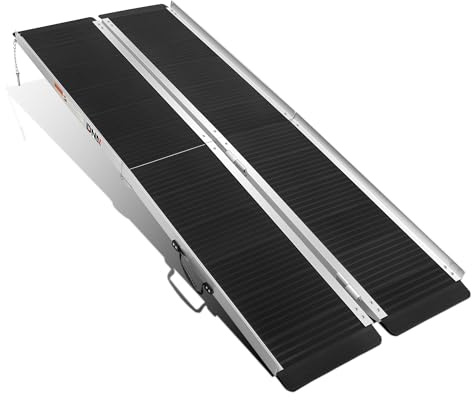DNA Motoring 6FT Portable Non-Slip Wheelchair ramp, 600lbs Capacity Aluminium Versatile Loading Ramp, Non-Skid Ramps Telescopic Ramps for Home, Steps, Stairs, TOOLS-00615