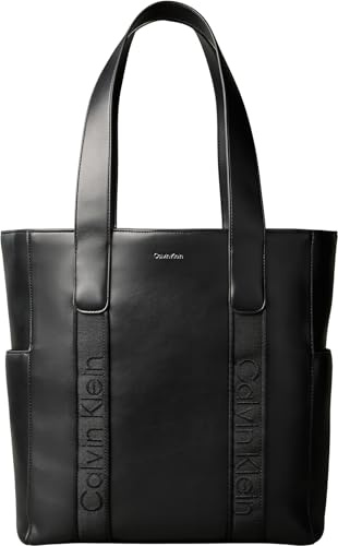 Calvin Klein kvinnors WEBBING rem TOTE LV04F3289G tote, svart (svart/gammalt silver), en storlek, Svart (svart/gammal silver), en storlek