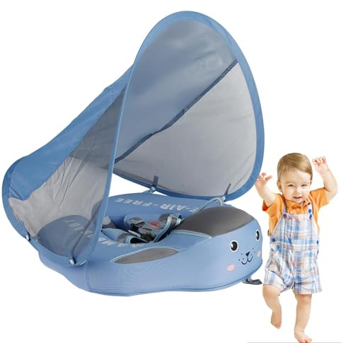 Bouee Bebe, Bouee Bebe Piscine Bouée De Piscine pour Bébé Bouee Bebe Parasol UPF 50+ - avec Toit Pare-Soleil Amovible Anneau De Natation Bouée Bébé Piscine pour Enfant De 6 À 36 Mois