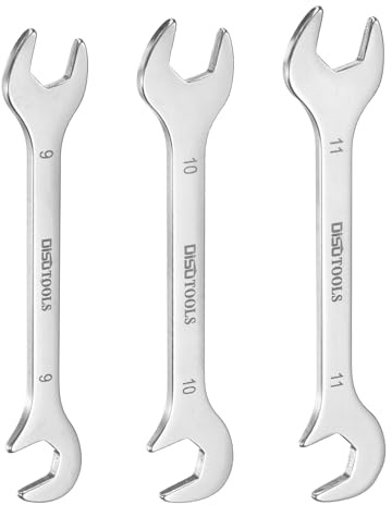 QUARKZMAN Set Chiave Aperta Super Sottile 9/10/11mm Metrica Chiave Aperta Doppia Acciaio Inossidabile 30Cr13 Con Estremità Aperta Angolata A 15° E 75° Auto Progetti Domestici