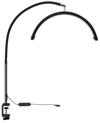 ayex LED Bogenleuchte Schwarz mit Tischklemme – Flexible Beauty-Tischlampe HD-P3