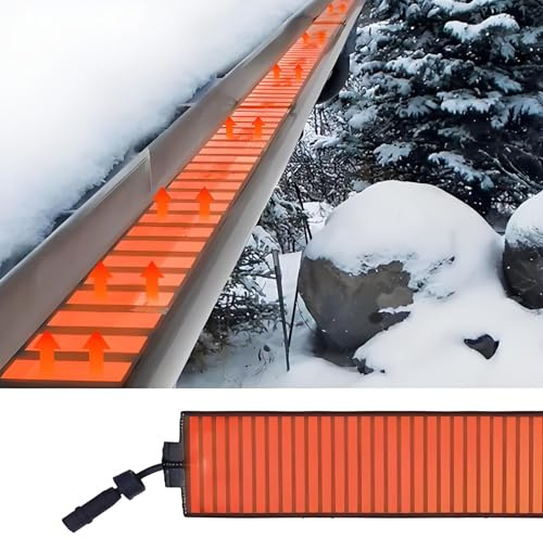 FLNOZAMZ Industrial Roof Snow Melting Mat - Outdoor Gutter Heater, Corridor Heated Mats, Prevent Ice Dams For Roofs And Gutters, Rapid And Even Heating For De-Icing Snow Removal Pad (760cm/24.9ft)