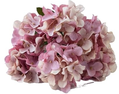 AEJHSIN Konstgjorda hortensior konstgjorda sidenblommor, hortensia, vas för heminredning, bröllopstillbehör, dekorativa konstgjorda växter, julkransar (VIOLET)