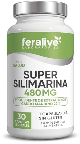 Feralive Laboratories Super Silimarina 30 Cápsulas – Extracto de Cardo Mariano 22:1 – Suplemento para Función Hepática y Protección Celular