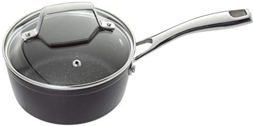 Stellar Rocktanium 16cm 1L Non-Stick Saucepan with Glass Lid, QuanTanium Non Stick, Induction Ready, Dishwasher Safe