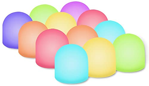 NOVELTY PLACE Color Changing Mini Night Light, Multicolor LED Mood Lighting - Nursery Kids Lamp for Children Bedroom, Bathroom, Living Room Birthday Festival Decor- Battery Powered (Pack of 12)