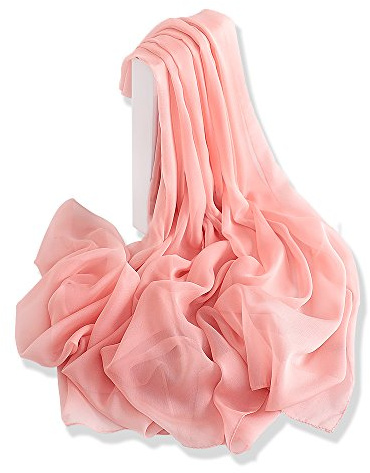 YFZYT Mode Kvinnor Dam Flicka Enkla Halsdukar, Sommar Solskydd Strand Sarong Wrap Simning Bikini Täcka Upp Mjuk Siden Lång Hals Scarf Sjal Stola, Orangerosa