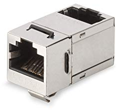 DIGITUS Keystone Coupleur Cat-6A Blindé - 2x RJ45 Femelle - Coudé - 500 MHz 10GBase-T Classe-EA - Boîtier métallique