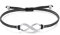 Unendlichkeitszeichen Armband Silber 925 Damen Mädchen Kinder, Infinity Mutter Tochter Mama, Stoff Schwarz Freundschaft Armband Personalisierte Geschenke für Frauen Mädchen Freundin Mama