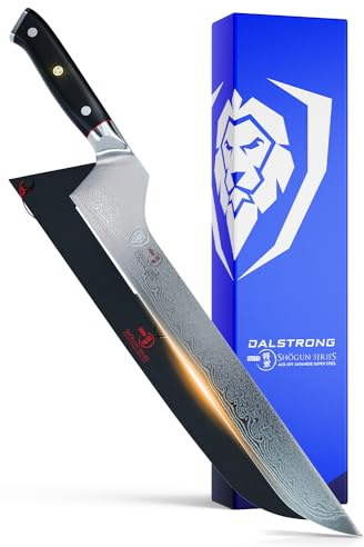 Dalstrong Slicing & Carving Knife - Offset Blade - 12 inch - Shogun Series ELITE - Japanese AUS-10V Super Steel Kitchen Knife - Damascus - Vacuum Treated - Sheath - Bread Knife, Ham Slicer