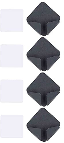 Hapivida 4 STÜCKE No Punch Stromkabel Rack Wandmontage Kabelhalter Schwarz Kabelmanagement Halterung Ladekabel Kabelmanagement für Home Office Schreibtisch