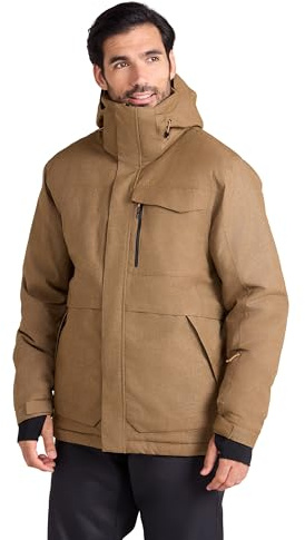 Mountain Warehouse Comet II Mens Padded Waterproof Ski Jacket, Breathable, Taped Seams, Multiple Pockets, Detachable Snow skirt - Best for Winter Skiing, Sports, Walking Tan 2XL